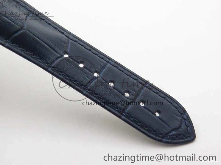 1230 QuickDry De Ville Chronograph RG OMF 1:1 Best Edition Blue Dial On Blue Leather Strap A 8107